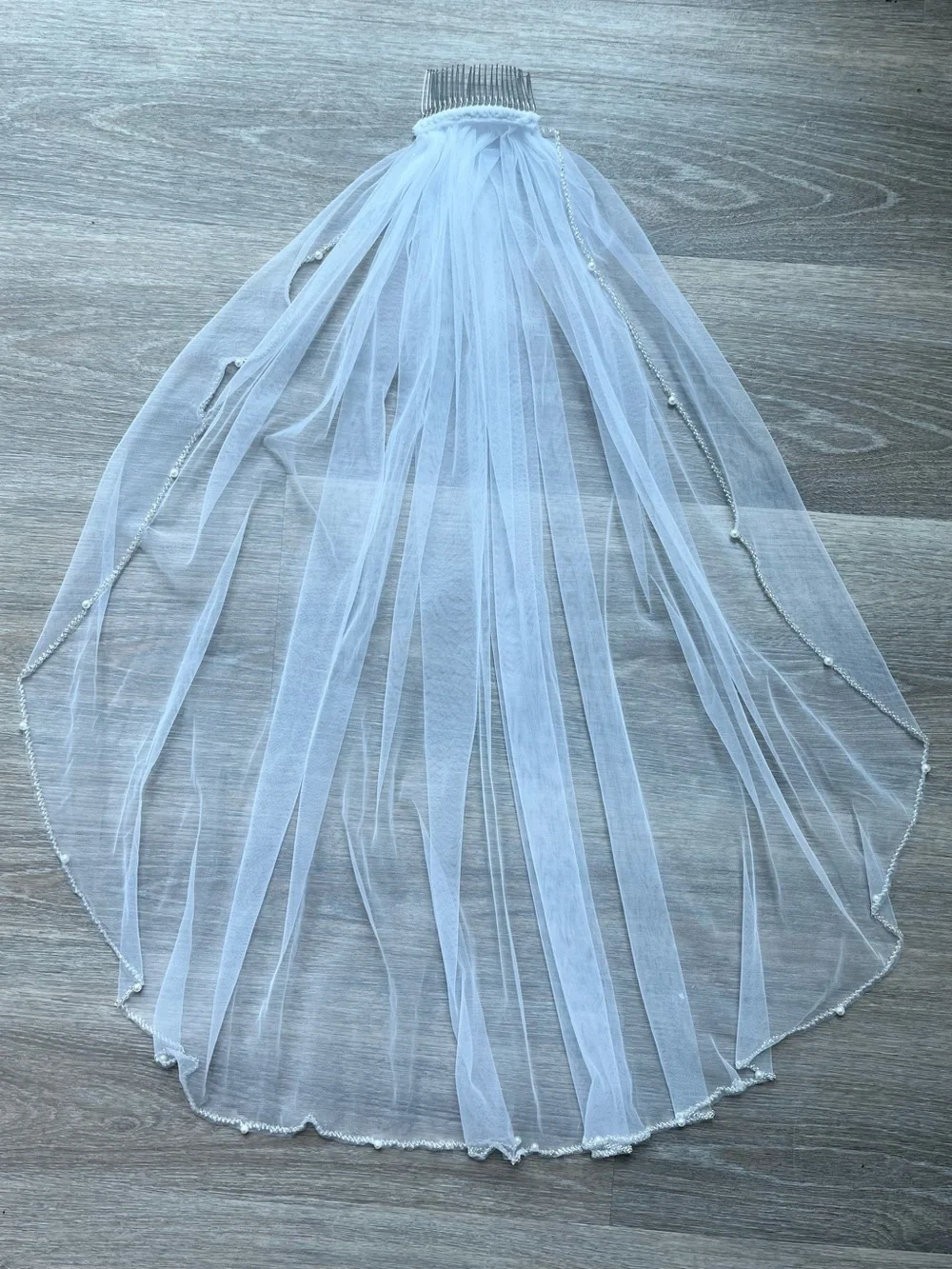 Beaded Bridal Veil 30” New - Picture 2 of 6